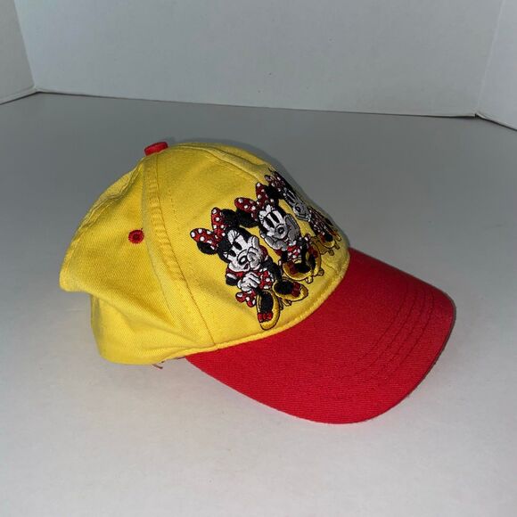 Walt Disney World Minnie Mouse Hat Cap Strap Back Kids 3-7 Logo Red & Yellow - Picture 3 of 8